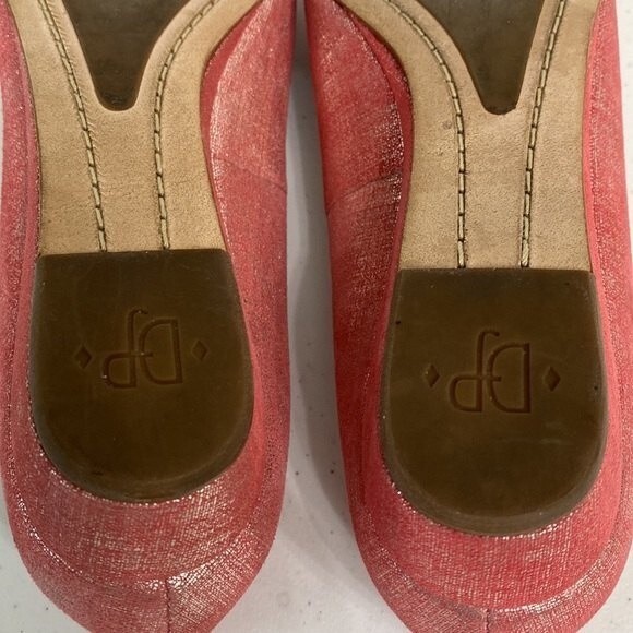 Donald J Pliner Pink Sonnet Demi-Wedge Flats Jeweled Peep Toe Shimmer Barbiecore - Picture 15 of 16